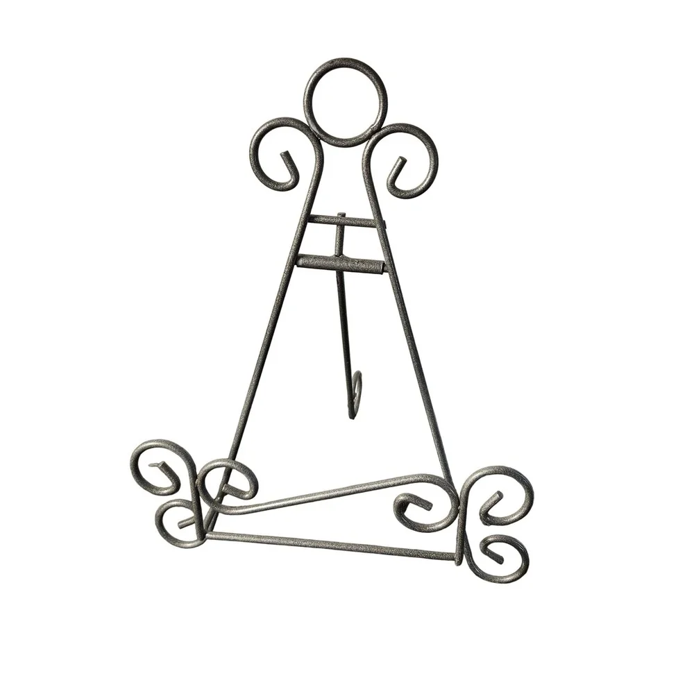 Silver Metal easel swirls book or art display‎ stand